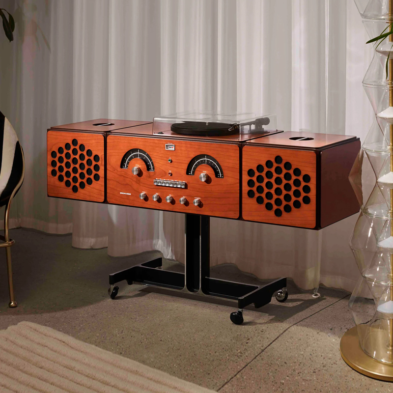 Degas德加 意大利进口音响复古风黑胶唱片机设计感笑脸音箱收音机