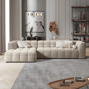 德加家具意大利BOBA棉花糖沙发设计师侘寂风客厅奶油风羊羔绒布艺