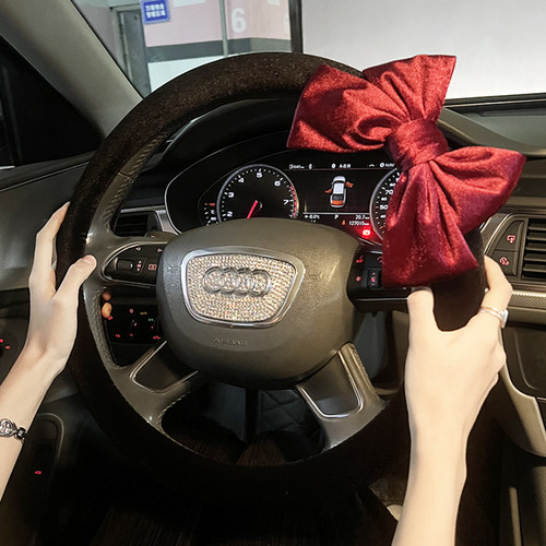 韩国绒冬季毛绒方向盘套