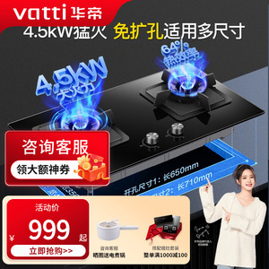 华帝燃气灶家用天然液化气煤气炉灶大火力台嵌入式猛火燃具10065B