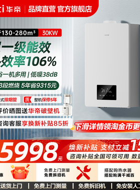 华帝燃气壁挂炉天然气采暖炉家用节能供暖全屋LL1PBD30-i16303