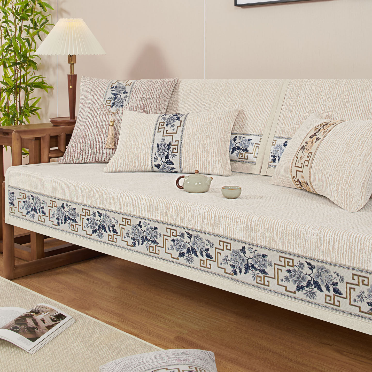 新中式雪尼尔沙发垫防滑四季通用盖布中式实木坐垫红木沙发套罩巾,居家布艺,沙发垫,淘宝优惠券,粉丝福利购,淘宝优惠卷