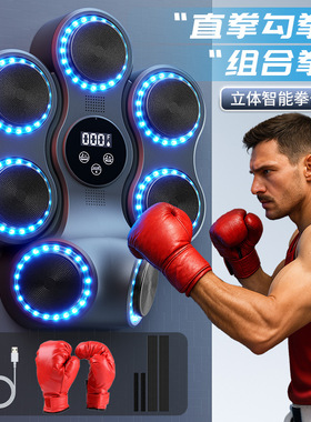 智能音乐拳击机家用训练墙靶成人儿童打击电子室内电子靶散打器材