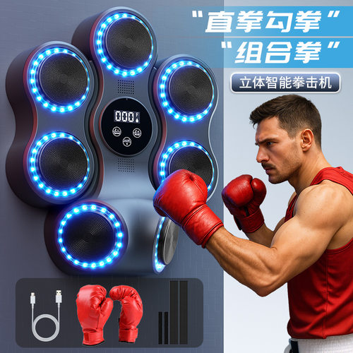 智能音乐拳击机家用训练墙靶成人儿童打击电子室内电子靶散打器材