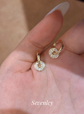 新品【爆闪金币】精工幸运圆片圈圈耳扣耳环独特小众设计