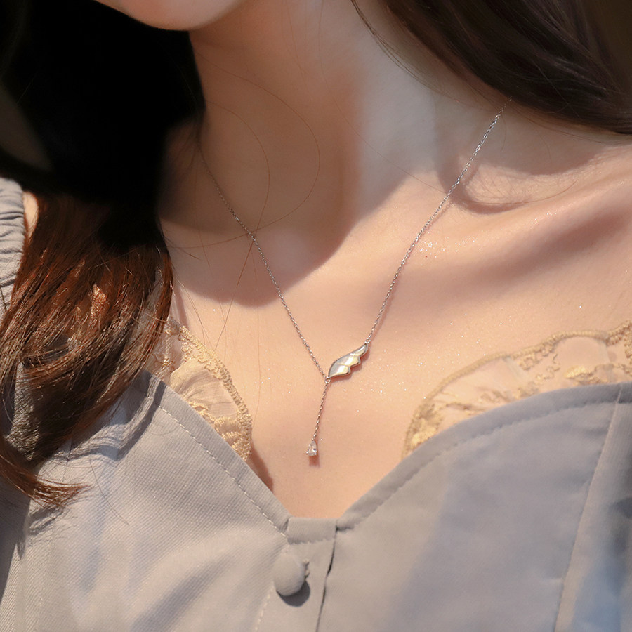 Qi Li Yi Guang Necklace Sterling Silver Simplicity Cold angel shell wing clavicle Drop Light extravagance A small minorityin the Accessories/Fashion Jewelry, Necklace  category - from Buy2taobao.com to provide professional Taobao agent buy service