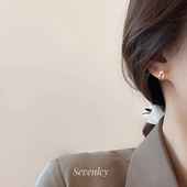 925银针简约日常天然淡水珍珠银针耳钉 小香耳环新款 七与 小酒窝