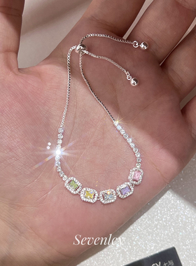 七与 新品推【彩糖星河】超闪糖果色多巴胺小众精致可抽拉手链女