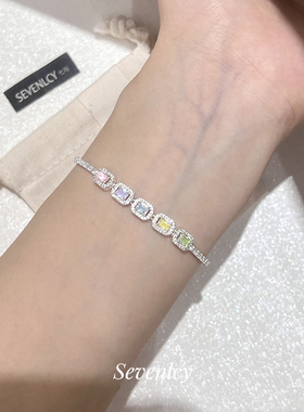 七与 新品推【彩糖星河】超闪糖果色多巴胺小众精致可抽拉手链女
