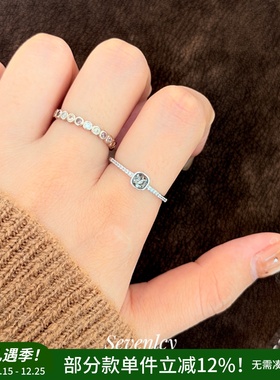 新品【深秋咖语】轻奢高级感~黑钻渐变泡泡戒指开口小众