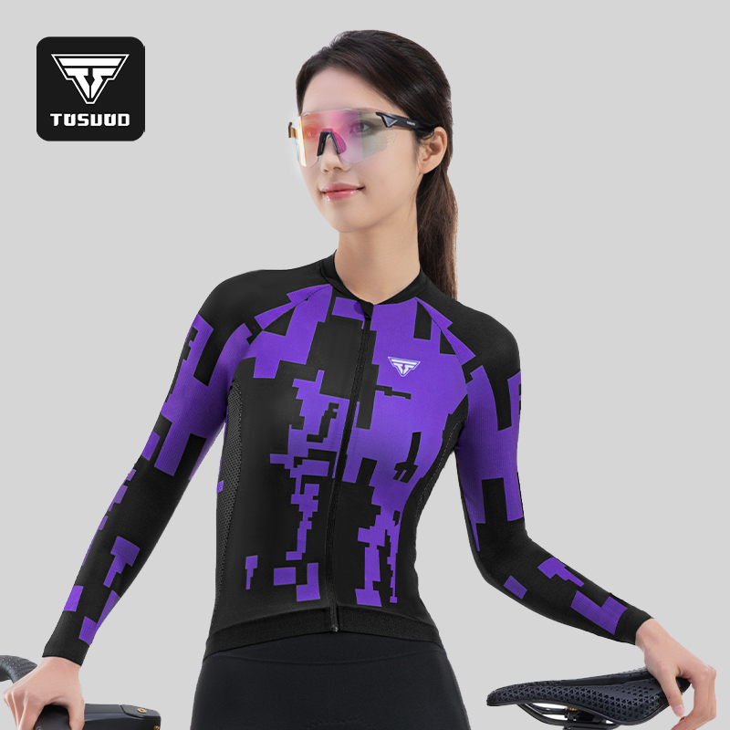 塔斯队长新款骑行服女款春夏户外运动舒适透气公路自行车上衣长袖