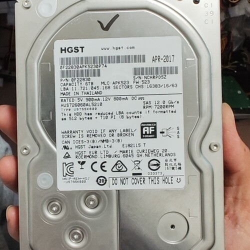 出HGST日立6T硬盘，型号HUS726060AL5210， 议价