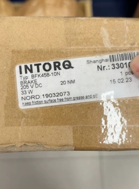 德国INTORQ制动器BFK458-10N 议价