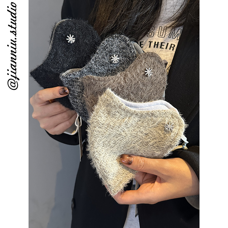 纯色毛绒保暖口罩防寒护眼角面罩