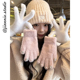 新款 y2k辣妹时尚 闪钻毛绒手套女2025冬季 高级感百搭保暖防寒手套