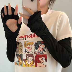 冰丝防晒袖套女2026新款薄款夏季宽松开车骑行纯色手套护臂冰袖