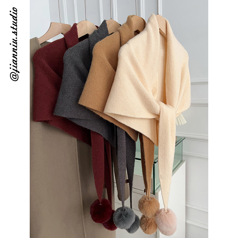 韩版百搭女含羊毛披肩保暖护肩颈