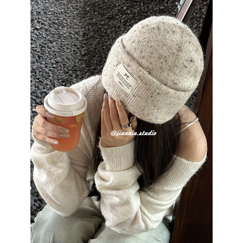 韩系甜美可爱蝴蝶结贴布羊毛针织帽女秋冬季新款保暖护耳毛线冷帽,服饰配件/皮带/帽子/围巾,帽子,淘宝优惠券,粉丝福利购,淘宝优惠卷