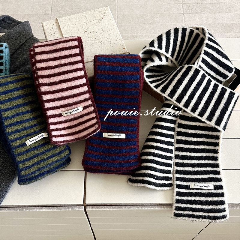韩系ins氛围感撞色条纹针织围巾女2025新款时尚复古百搭保暖围脖,服饰配件/皮带/帽子/围巾,围巾/丝巾/披肩,淘宝优惠券,粉丝福利购,淘宝优惠卷