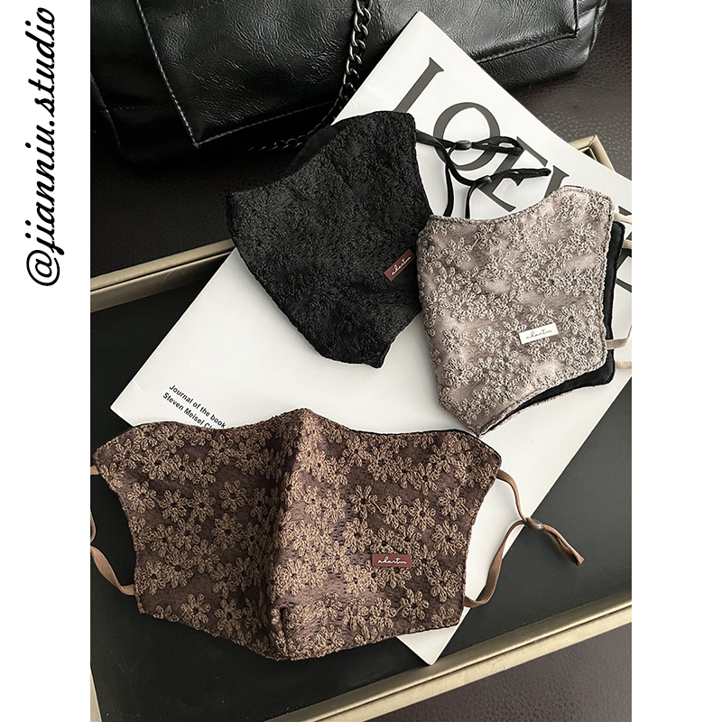 浮雕工艺提花保暖口罩女2025秋冬新款舒适透气防尘防风可水洗面罩