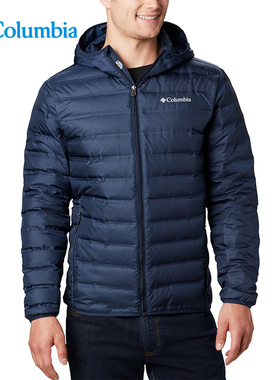 哥伦比亚户外男25秋冬新拒水热压防跑绒连帽轻薄保暖羽绒服WE7225