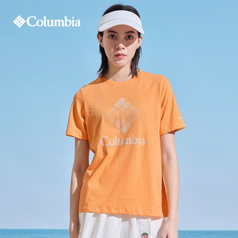 Columbia哥伦比亚25春夏新品户外休闲纯棉半袖衫短袖T恤女XR4400