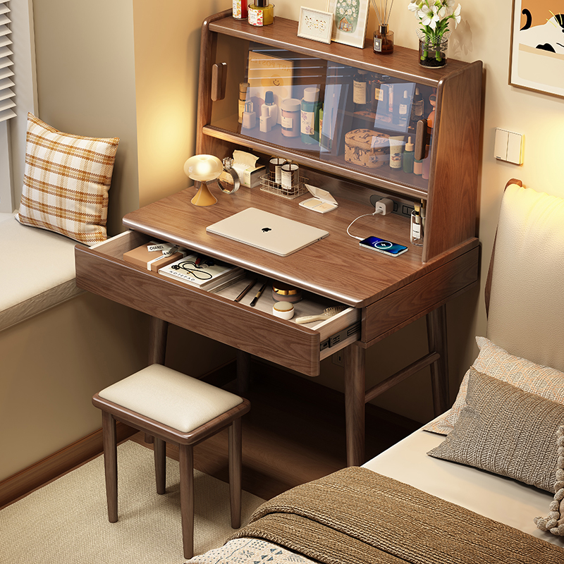 小户型实木梳妆台书桌一体