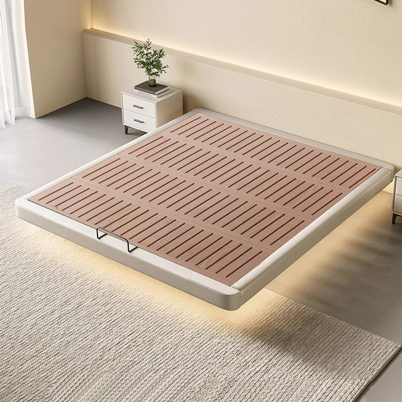 无床头悬浮床简约现代轻奢双人意式小户型榻榻米卧室排骨架皮床