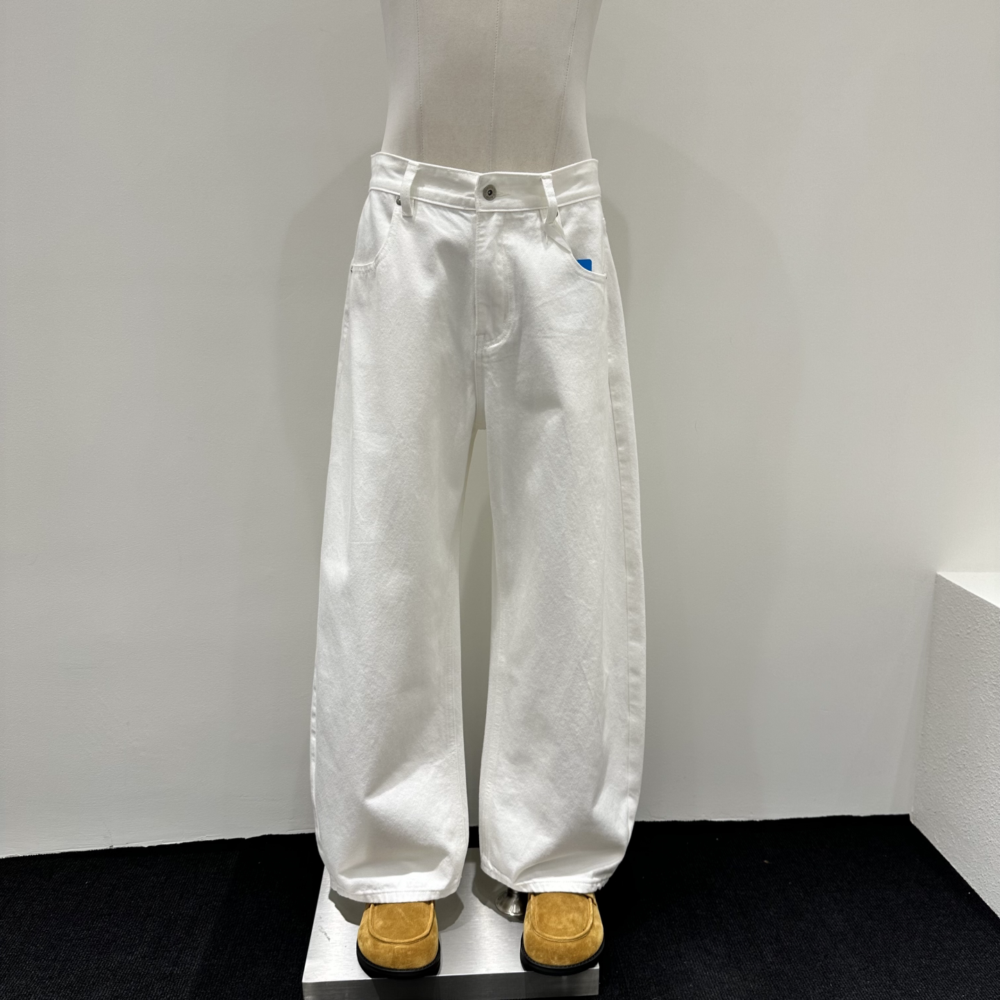 高腰阔腿全棉男士牛仔裤显瘦