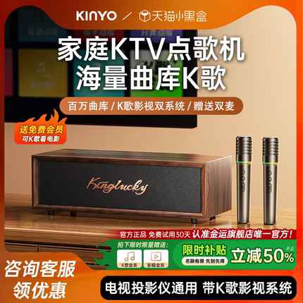 金运家庭KTV音响箱一体麦克风智能点歌机家用k歌无线麦克风卡拉ok
