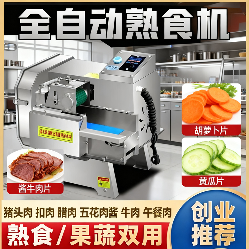 商用电动台式切菜机切熟肉熟食切片卤肉葱花韭菜辣椒段土豆黄瓜