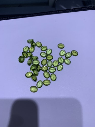 天然橄榄石椭圆形裸石8×10mm未镶嵌裸石DIY饰品配件
