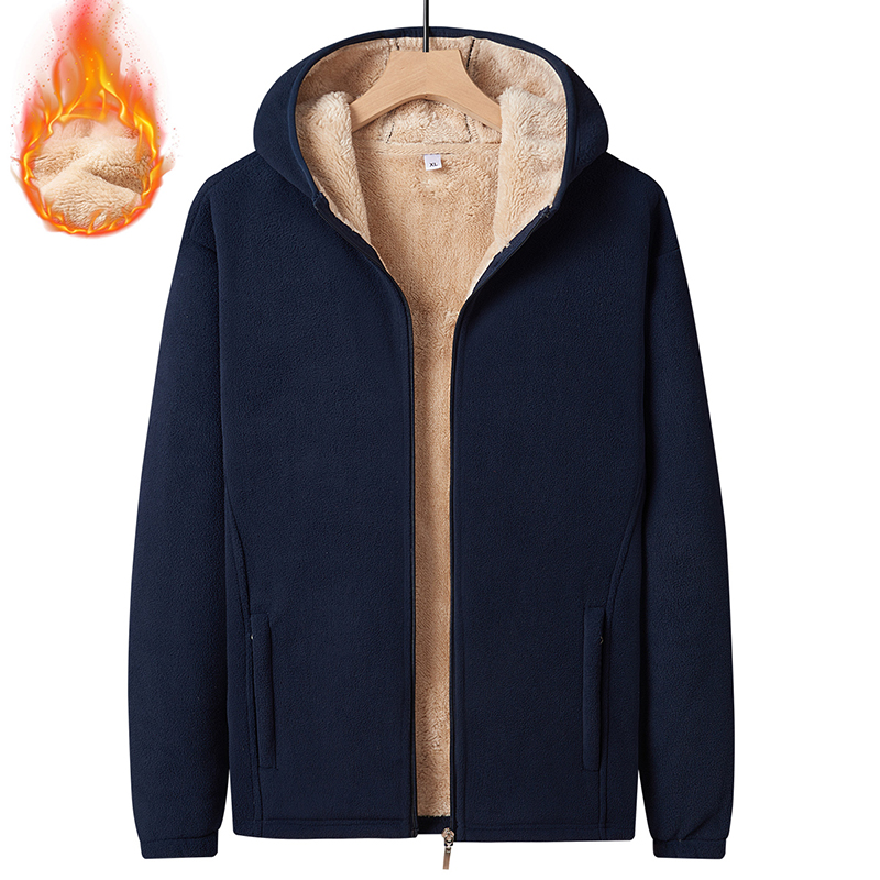 加绒加厚摇粒绒抓绒衣男士外套