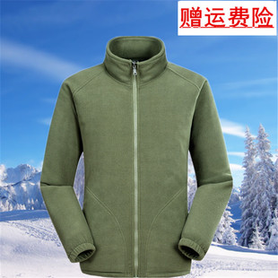 冲锋衣内胆 大码 奔跃豹 户外抓绒衣男秋冬加绒保暖外套软壳衣开衫