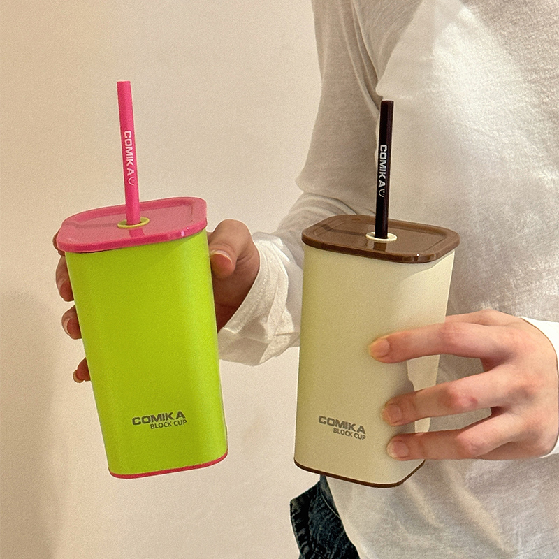 COMIKA方块吸管保温杯女生个性