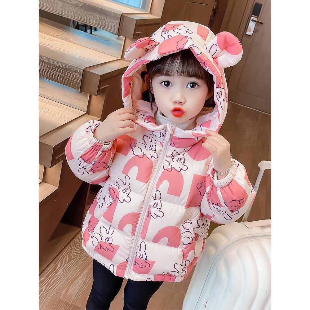 女童羽绒服秋冬季2025新款儿童洋气轻薄女宝宝白鸭绒保暖冬装外套