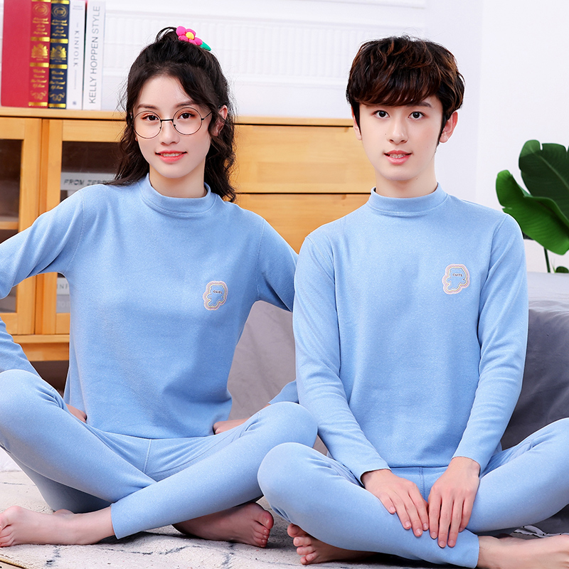 中大童加绒保暖内衣女青少年学生