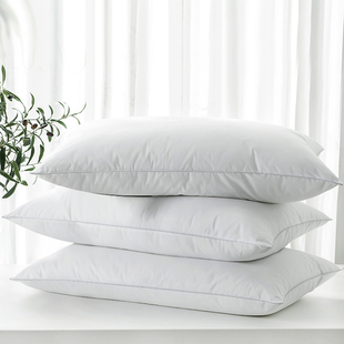 全棉枕头单人酒店枕芯双人宿舍男护颈椎助睡眠整头一对装 成人家用