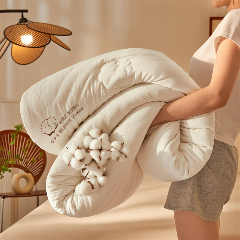 新款棉花被子被芯刺绣春秋四季被棉被加厚冬被新疆棉花被纯色简约,床上用品,棉花被,淘宝优惠券,粉丝福利购,淘宝优惠卷