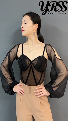 摩登舞服YRSS上衣长袖吊带练习服