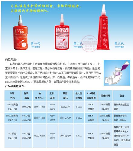 力泰牌 液态生料带(液体生料带)厌氧胶/螺纹胶 耐油耐高温 200ML