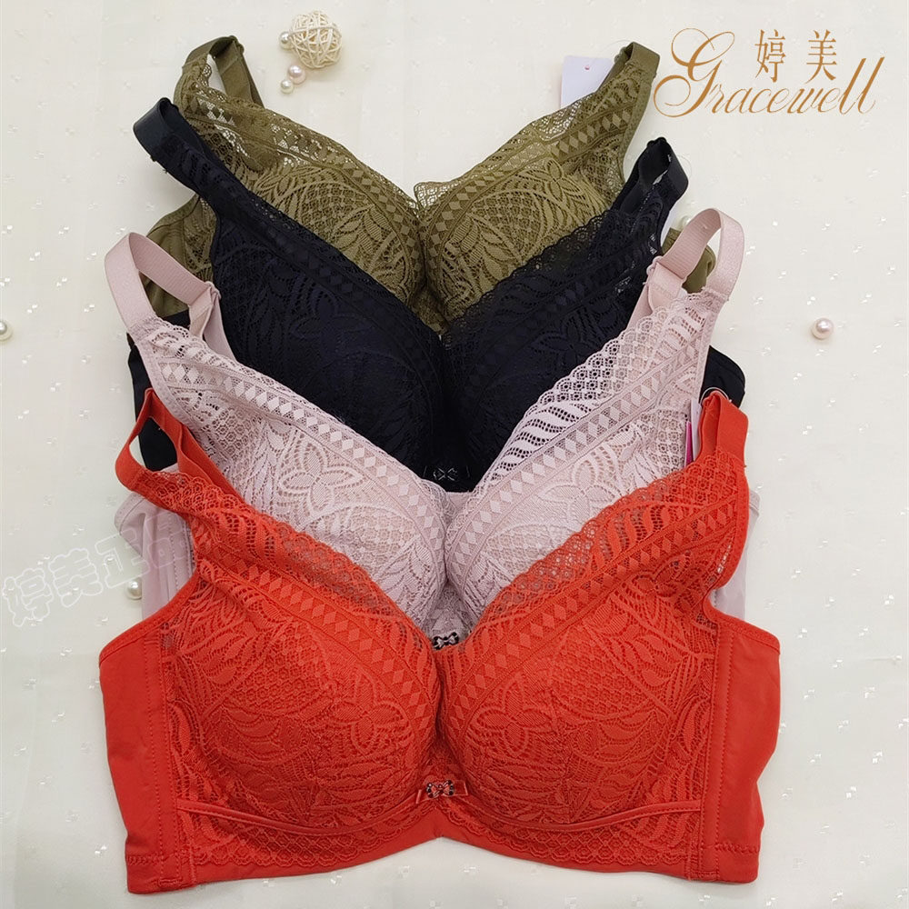 婷美正品女士TW1673上薄下厚小胸聚拢TW1675纯棉薄杯软钢圈全罩杯