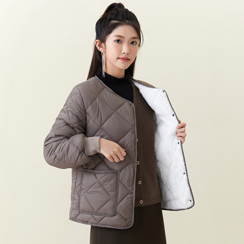 女士棉衣妈妈棉服外套冬短款加绒加厚保暖内穿羽绒棉内胆棉袄大码