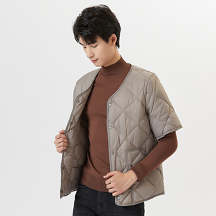 棉衣轻薄打底半袖 内胆男士 马甲男坎肩护肩 羽绒棉服短袖 2025秋冬季