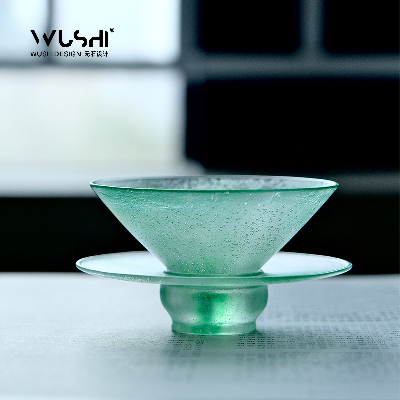 琉璃茶盏茶杯单杯仿宋古风杯大号斗笠杯绿茶点茶碗主人杯功夫茶具