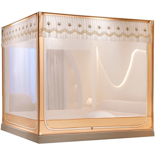 2025新款家用蚊帐卧室防止掉床高级蒙古包免安装儿童婴儿防摔围栏