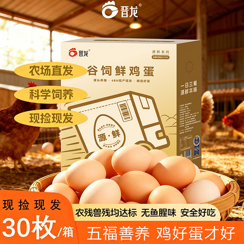 晋龙源鲜谷饲鲜鸡蛋农场直发