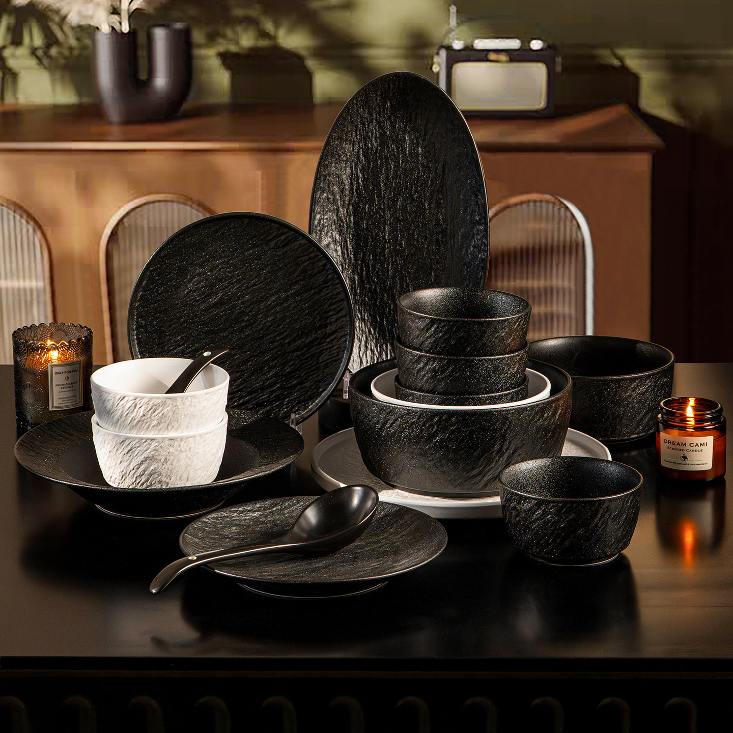 sisin诗心 釉下彩碗碟套装家用餐具套装奢野漫居陶瓷碗盘组合送礼,餐饮具,碗,淘宝优惠券,粉丝福利购,淘宝优惠卷