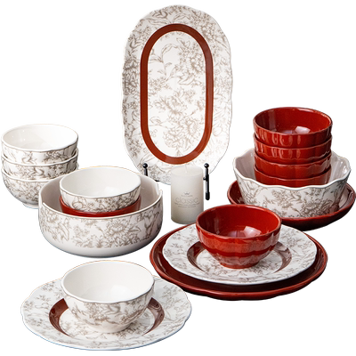 sisin诗心 碗碟套装家用餐具套装陶瓷结婚礼物喜庆礼盒送新人乔迁