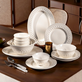 sisin诗心 釉下彩碗碟套装家用时光之礼餐具套装陶瓷碗盘组合送礼